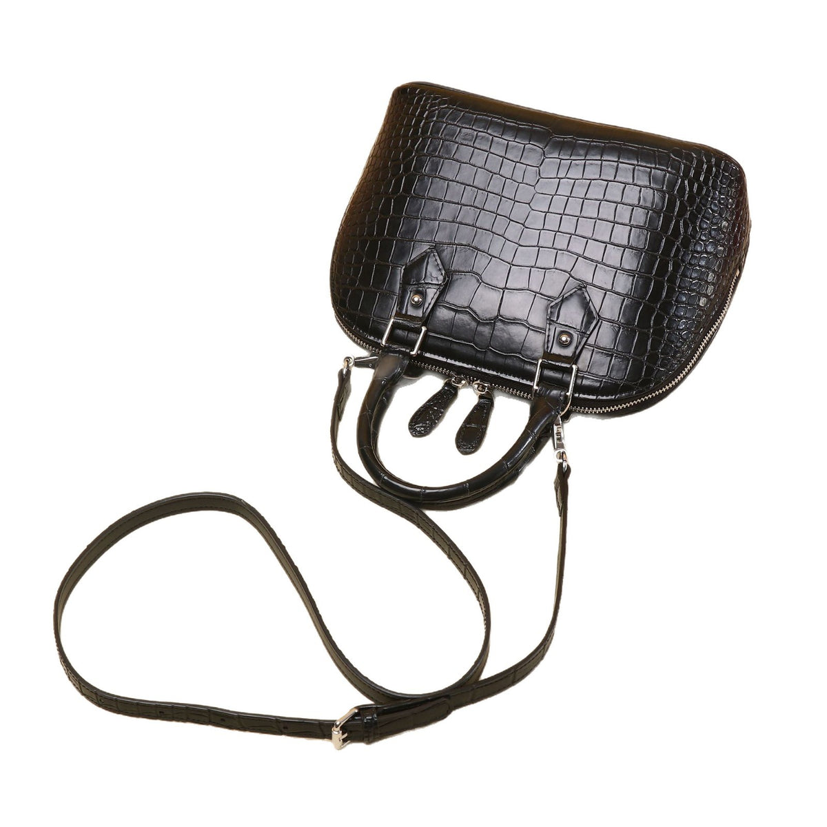 New Arrival Croc-Effect Shell Tote Bag for Women, A Trendy Shoulder Crossbody Commuter Handbag with Classic Croc-Pattern Design