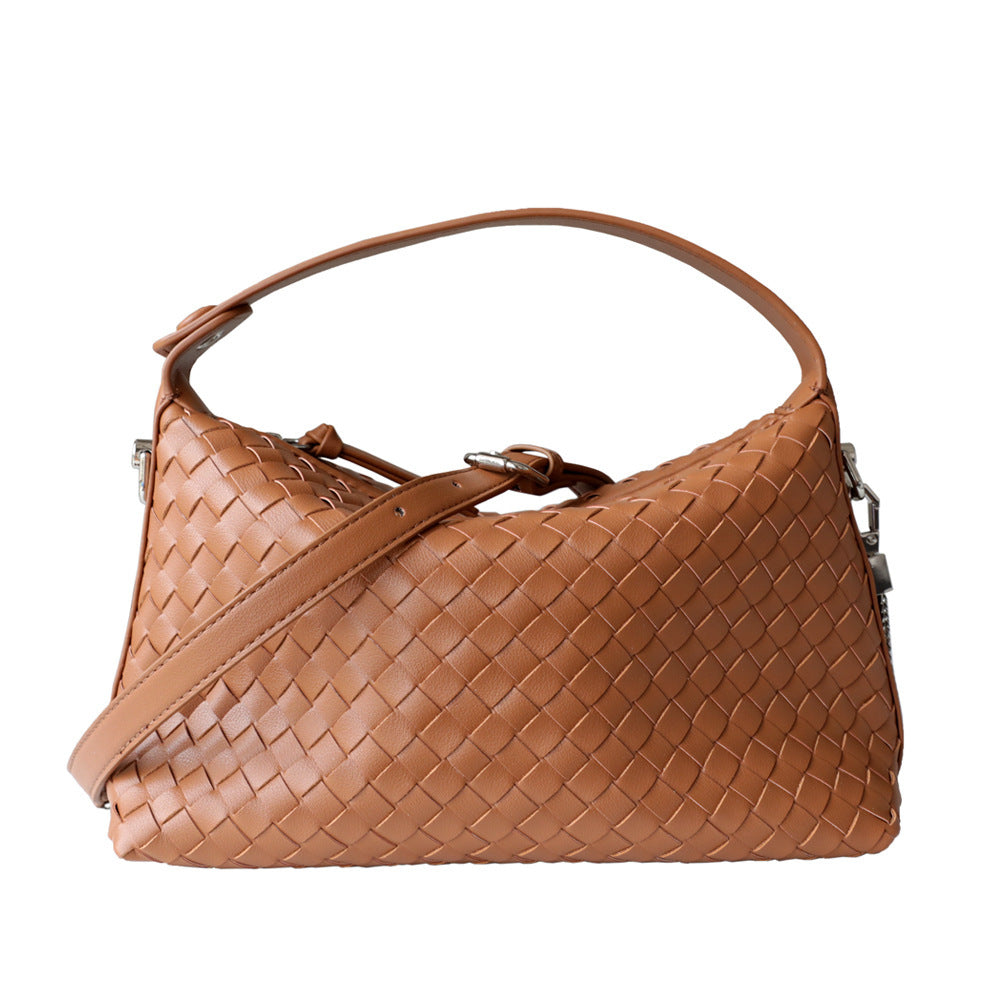 Handwoven Hobo Dumpling Bag for Women Shoulder Crossbody Handbag, Trendy Fashion Purse with Artisan Woven Texture