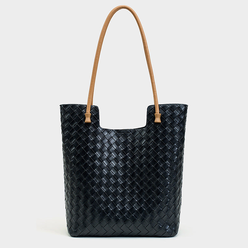 Handwoven Tote Bag for Women Minimalist Versatile Large Capacity Shoulder Handbag, Premium Natural Texture Purse with Trendy Design