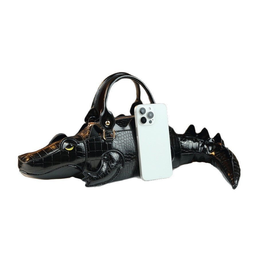 New Arrival Quirky Croc Plush Animal Bag for Women, A Unique Viral Novelty Shoulder Crossbody Top-Handle Handbag with Cute Trendy Design, Perfect Conversation Starter