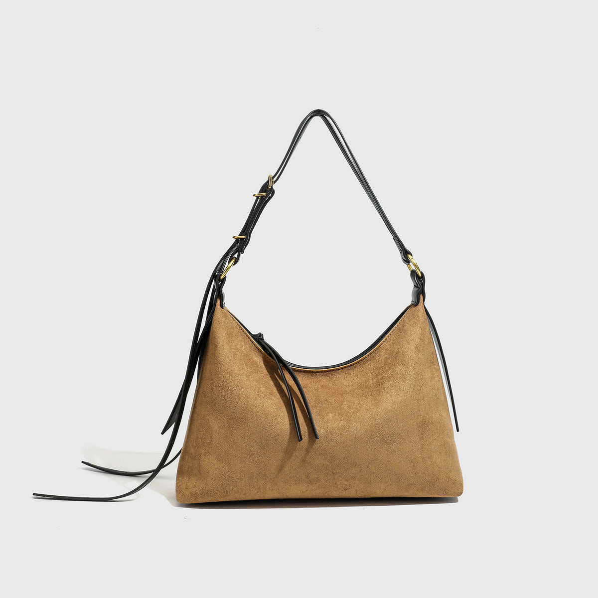 Genuine Suede Large Capacity Shoulder Bag for Women, New Vintage Casual Underarm Commute Purse, Relaxed Style Everyday Handbag for Ladies