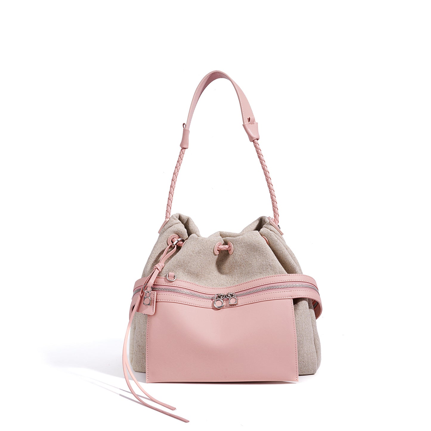New Minimalist Cotton Linen Patchwork Bag, Casual Crossbody Shoulder Top Handle Purse, Large Capacity Commute Underarm Handbag for Women