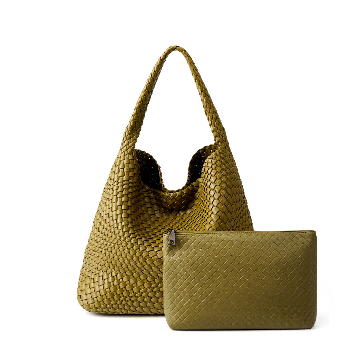 Handwoven Korean Style Large Capacity Mother-Child Bag, Casual Shoulder Top Handle Underarm Purse, Fashionable Handbag for Women