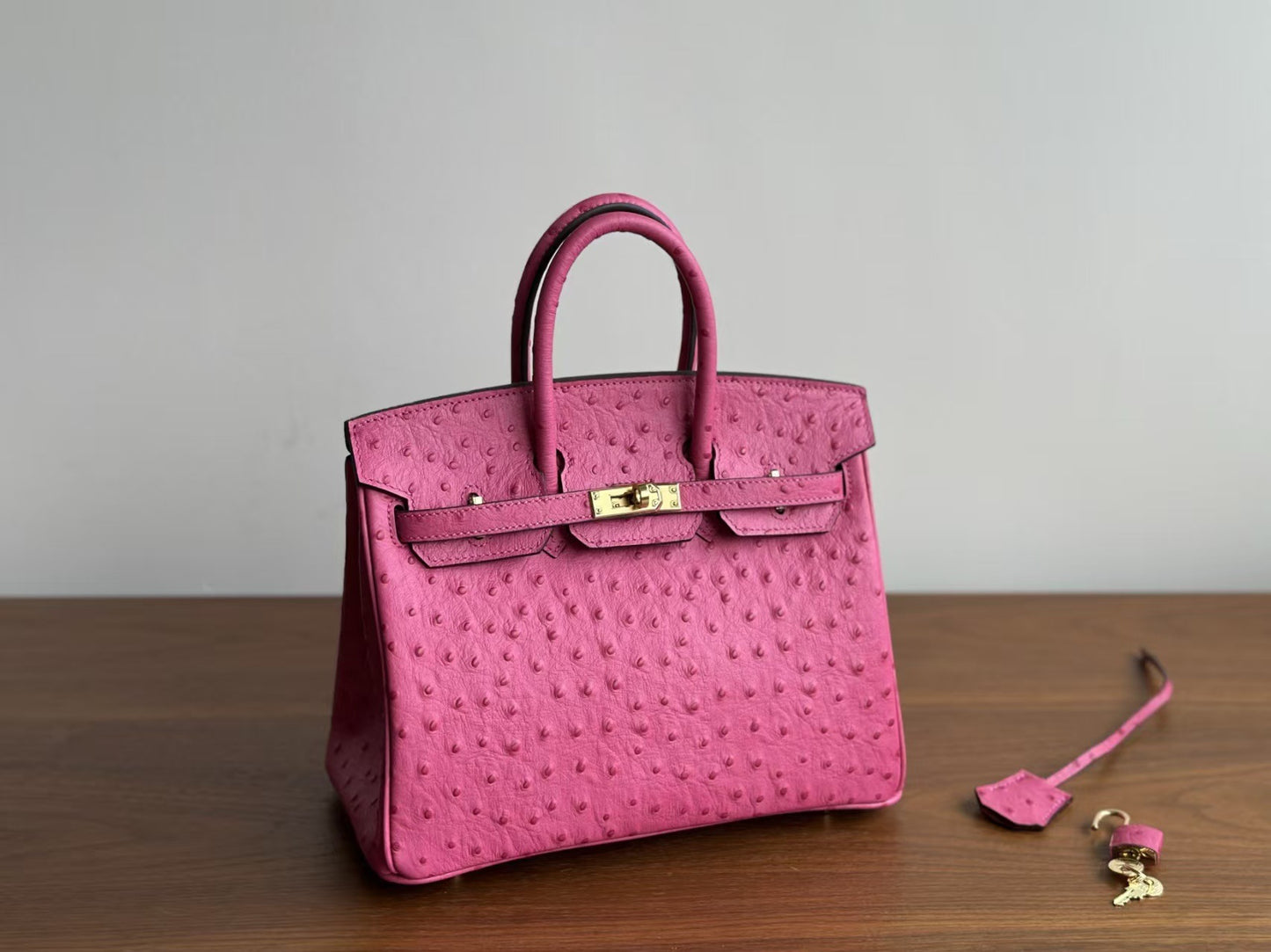 Genuine Top Layer Cowhide Ostrich-Embossed Birkin-Style Bag for Women, New Large Capacity Casual Top Handle Handbag, Premium Leather Purse for Ladies