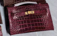 New Spring/Summer Kelly-Inspired Croc-Effect Genuine Leather Mini Bag for Women, A Versatile Chain Shoulder Top-Handle Handbag Perfect for Everyday Style