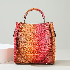 Women's Fashion Embossed Tote Bag Set – Large Capacity Bucket Handbag with Matching Pouch, Chic and Sophisticated Everyday Carryall