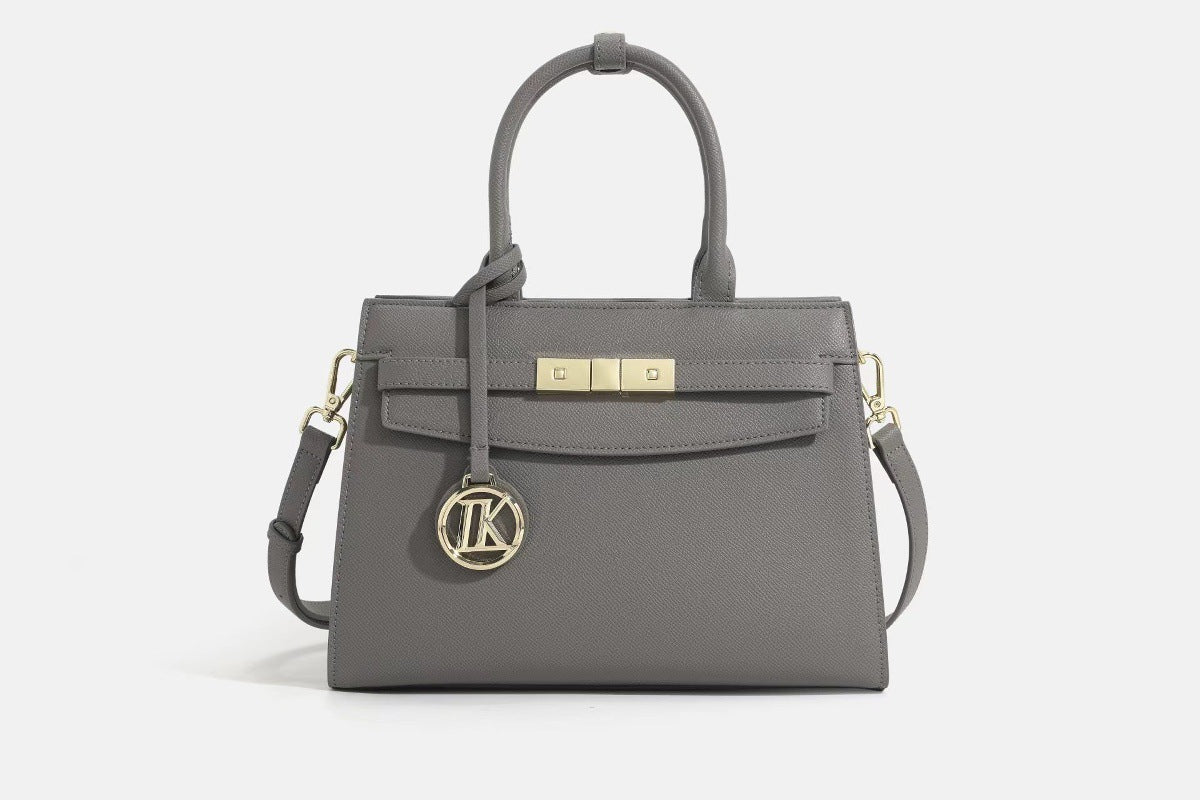 Elegant Light Luxury Handbag for Women, New Spring/Summer Trendy Shoulder Crossbody Bag with Kelly-Inspired Turn-Lock Design, A Chic Everyday Essential