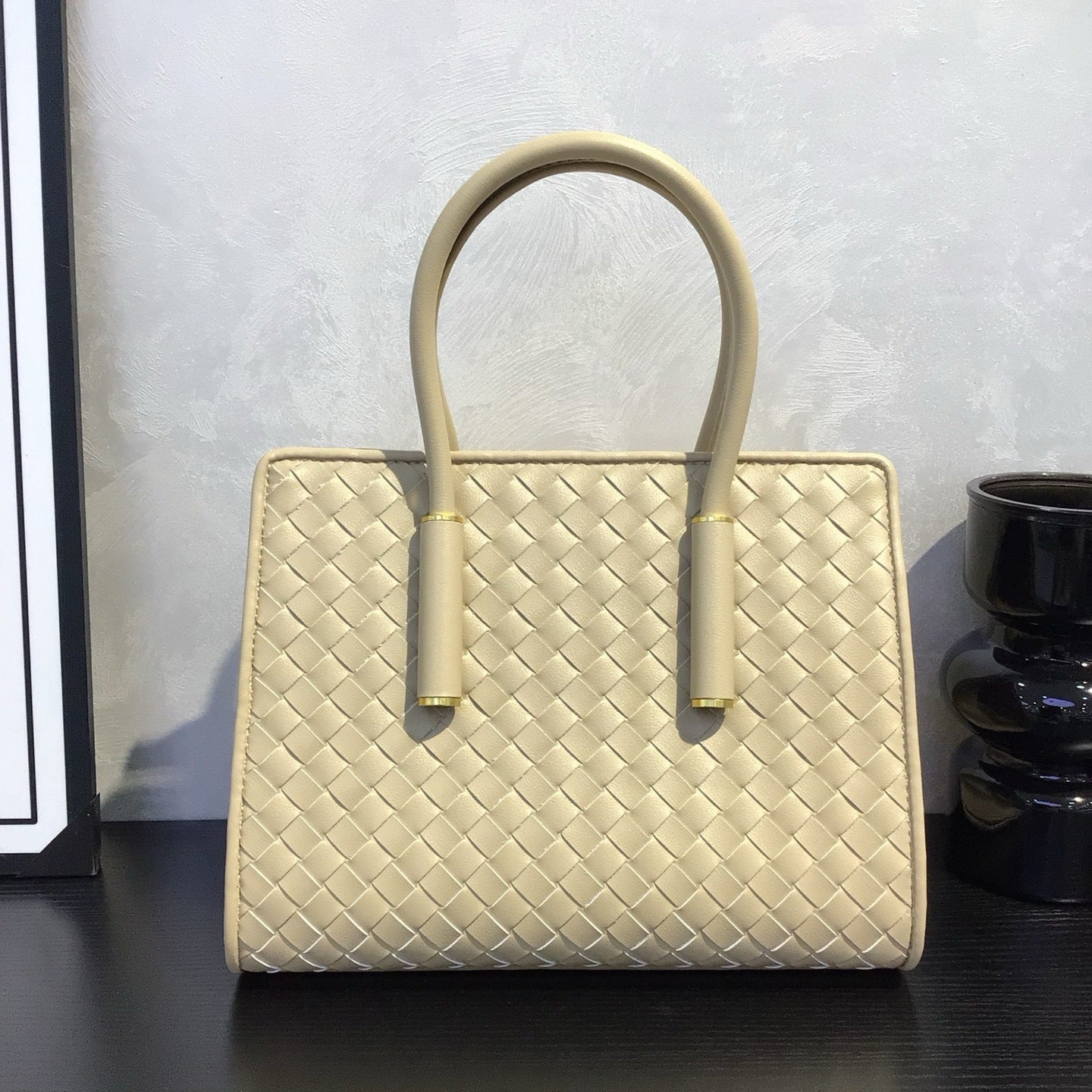 Genuine Leather Woven Large Capacity Tote Bag for Women, Summer Beach Vacation Shoulder Top Handle Handbag, Premium Casual Purse for Ladies