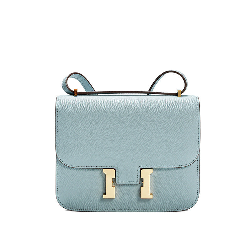 Genuine Cowhide H-Buckle Constance-Style Bag for Women, Versatile Crossbody Shoulder Underarm Purse, Minimalist Summer Handbag with Premium Feel for Ladies
