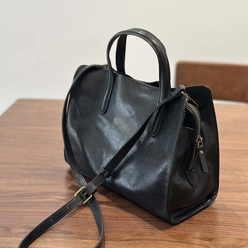 Genuine Top Layer Cowhide Tote Bag for Women, New Spring Casual Versatile Shoulder Crossbody Purse, Small Leather Handbag for Ladies