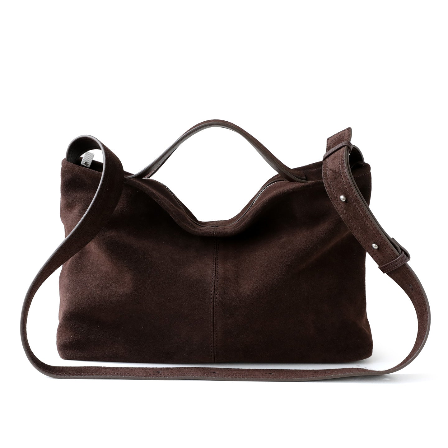Suede Frosted Cowhide Slouchy Tote Bag for Women Fall Winter Commuter Shoulder Crossbody Handbag, Premium Genuine Leather Purse with Soft Matte Finish