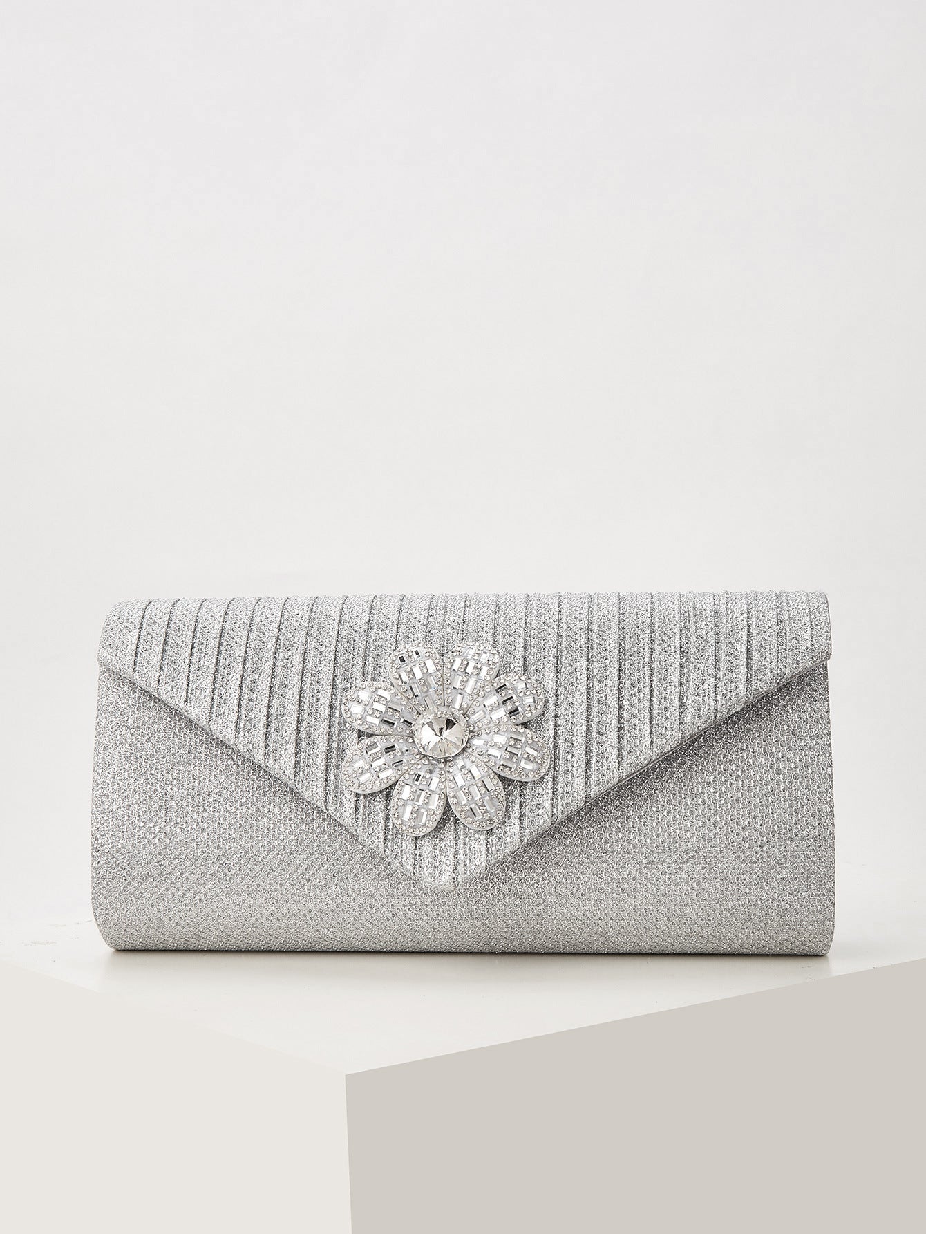 Rhinestone Embellished Evening Clutch for Women, European Style Elegant Formal Gown Handbag, Small Shoulder Crossbody Purse for Ladies