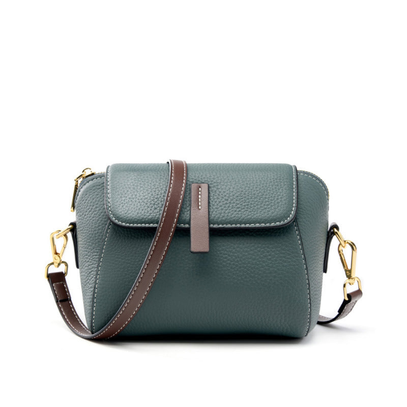 White Genuine Leather Shoulder Crossbody Bag, Spring Summer Niche Designer Versatile Purse, Stylish Handbag for Women