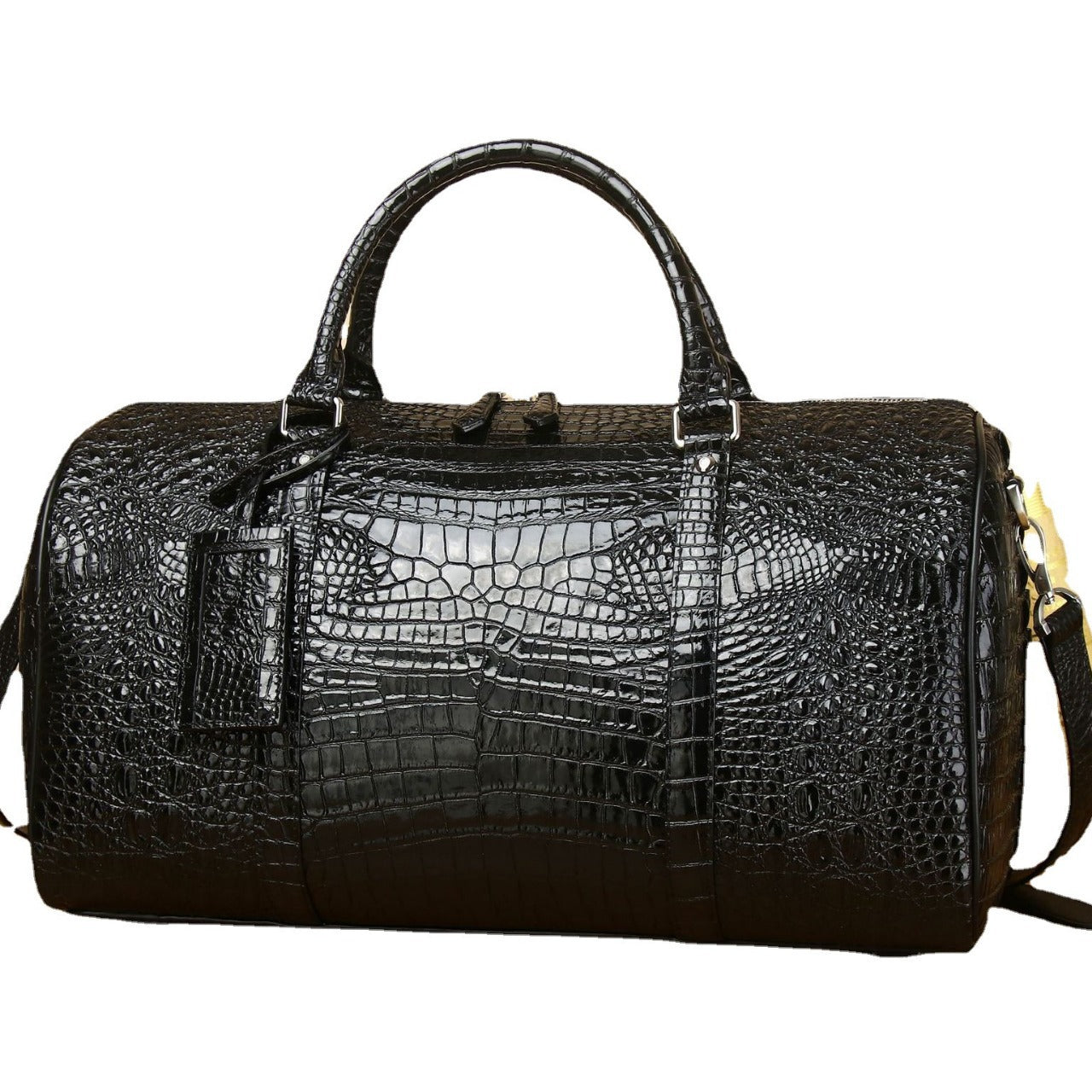 New Arrival Croc-Effect Large Travel Duffel Bag for Men, A Spacious Shoulder Crossbody Luggage with Trendy Casual Design, Perfect for Travel & Adventure