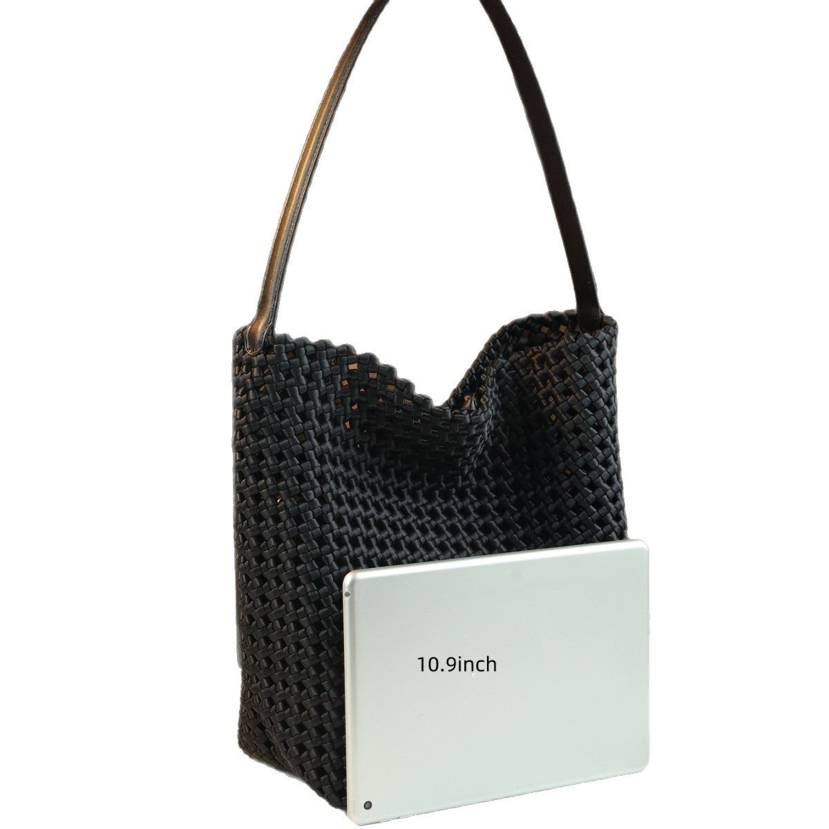 Nylon Woven Bucket Tote Bag for Women with Detachable Sub-Bag, Large Capacity Shoulder Underarm Crossbody Handbag with Versatile Design