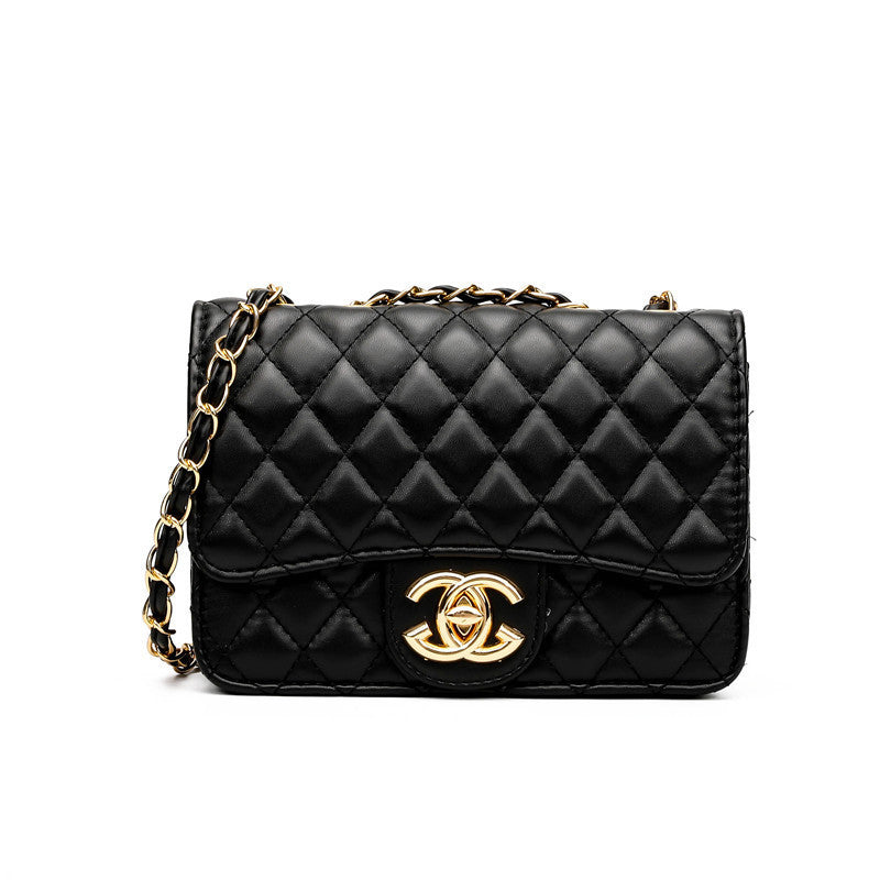 Genuine Leather Korean Style Quilted Chain Small Square Bag for Women, New Fashionable Crossbody Shoulder Purse, Trendy Everyday Handbag for Ladies