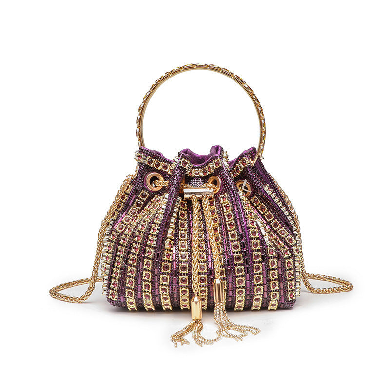 New Rhinestone Evening Top-Handle Bag for Women, Fashionable Crystal-Studded Shoulder Crossbody Purse, Stylish Handbag with Sparkly Design