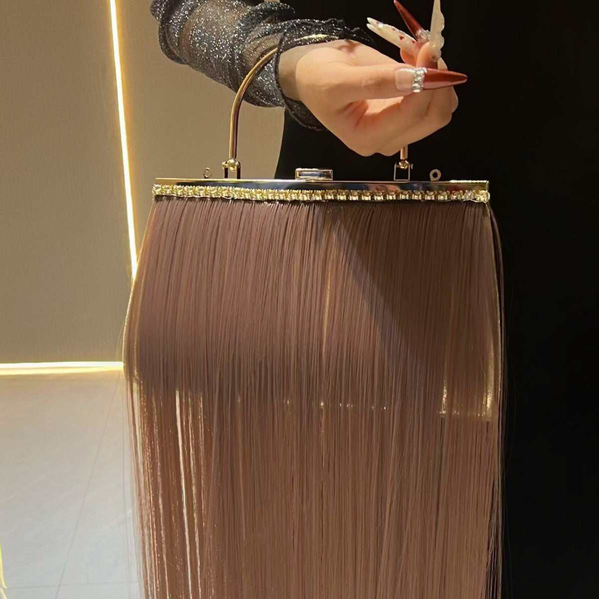 Chic Tassel Rhinestone Embellished Evening Bag for Women, A Sparkly Chain Top-Handle Crossbody Shoulder Handbag Perfect for Banquets Parties & Special Occasions