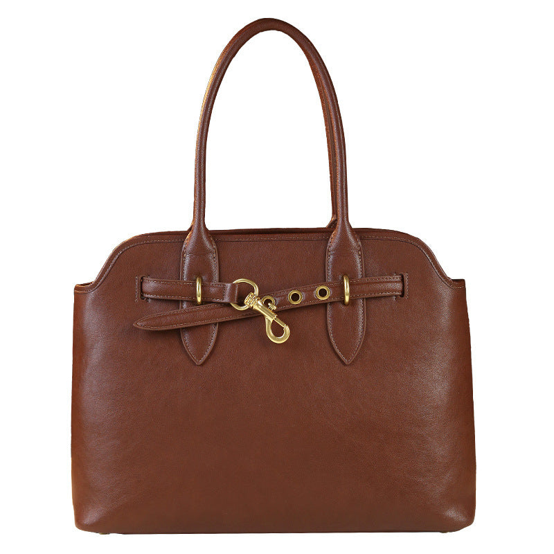 Genuine Leather Vintage Tote Bag for Women Large Capacity Fall Winter Shoulder Underarm Handbag, Premium Purse with Timeless Elegance