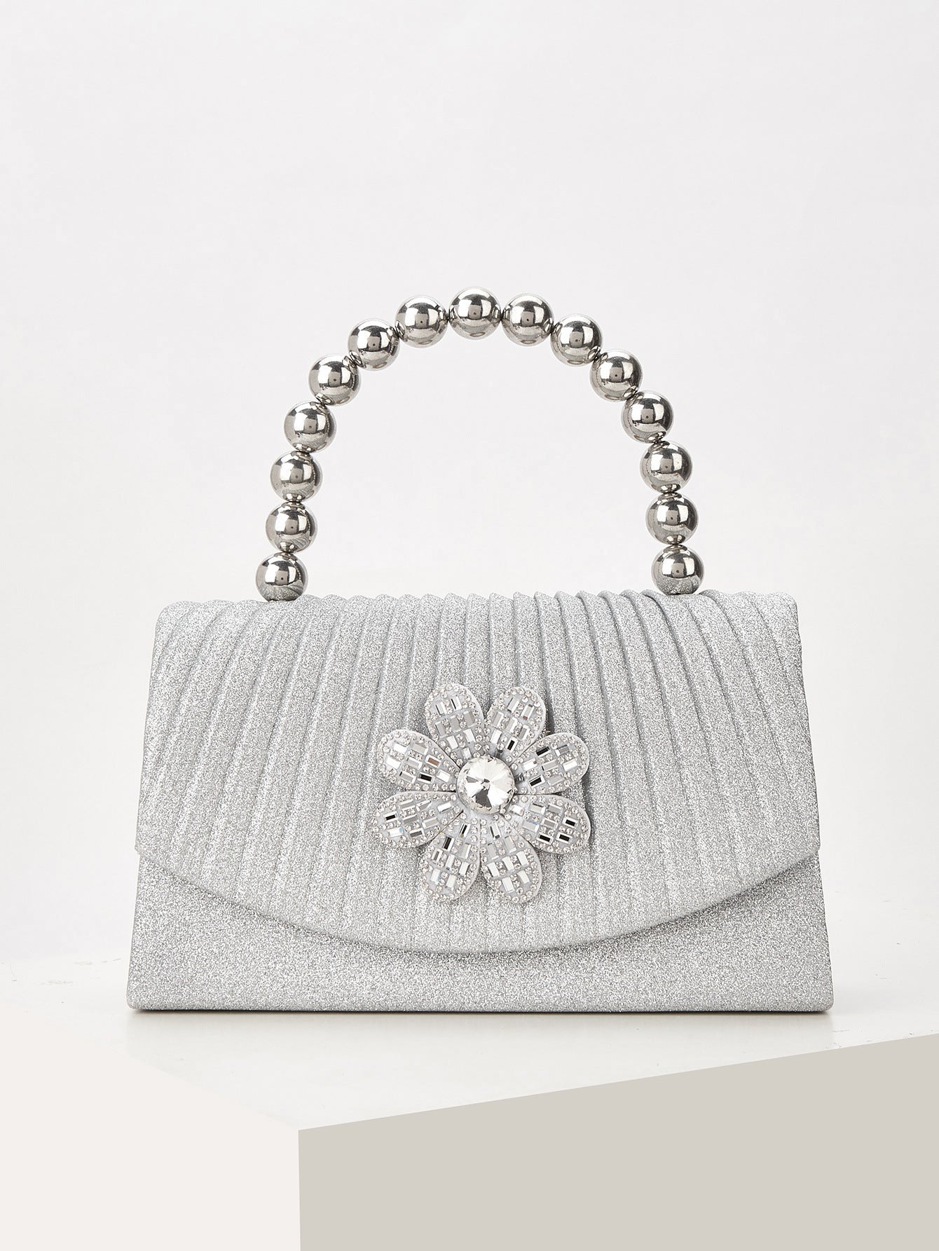 Sparkly Beaded Evening Clutch for Women, New Elegant Flap Top Handle Purse, Perfect Formal Banquet Gown Handbag for Ladies