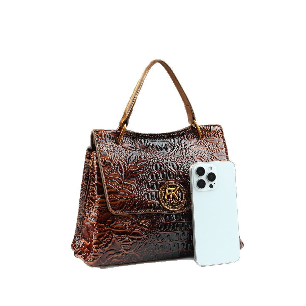 Chic Croc-Effect Textured Handbag for Women, A Unique Light Luxury Shoulder Crossbody Bag with Premium Top-Handle Design, Perfect for Spring/Summer Style