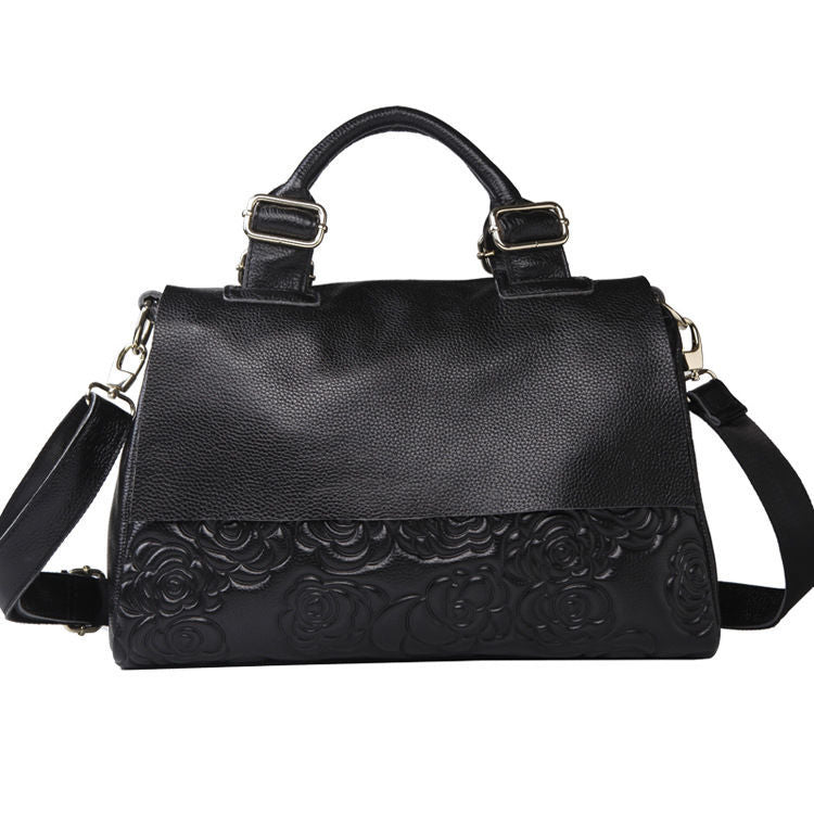 Genuine Top Layer Cowhide Large Capacity Handbag for Women, Fashionable Large Shoulder Crossbody Tote Purse, Premium Leather Bag for Ladies