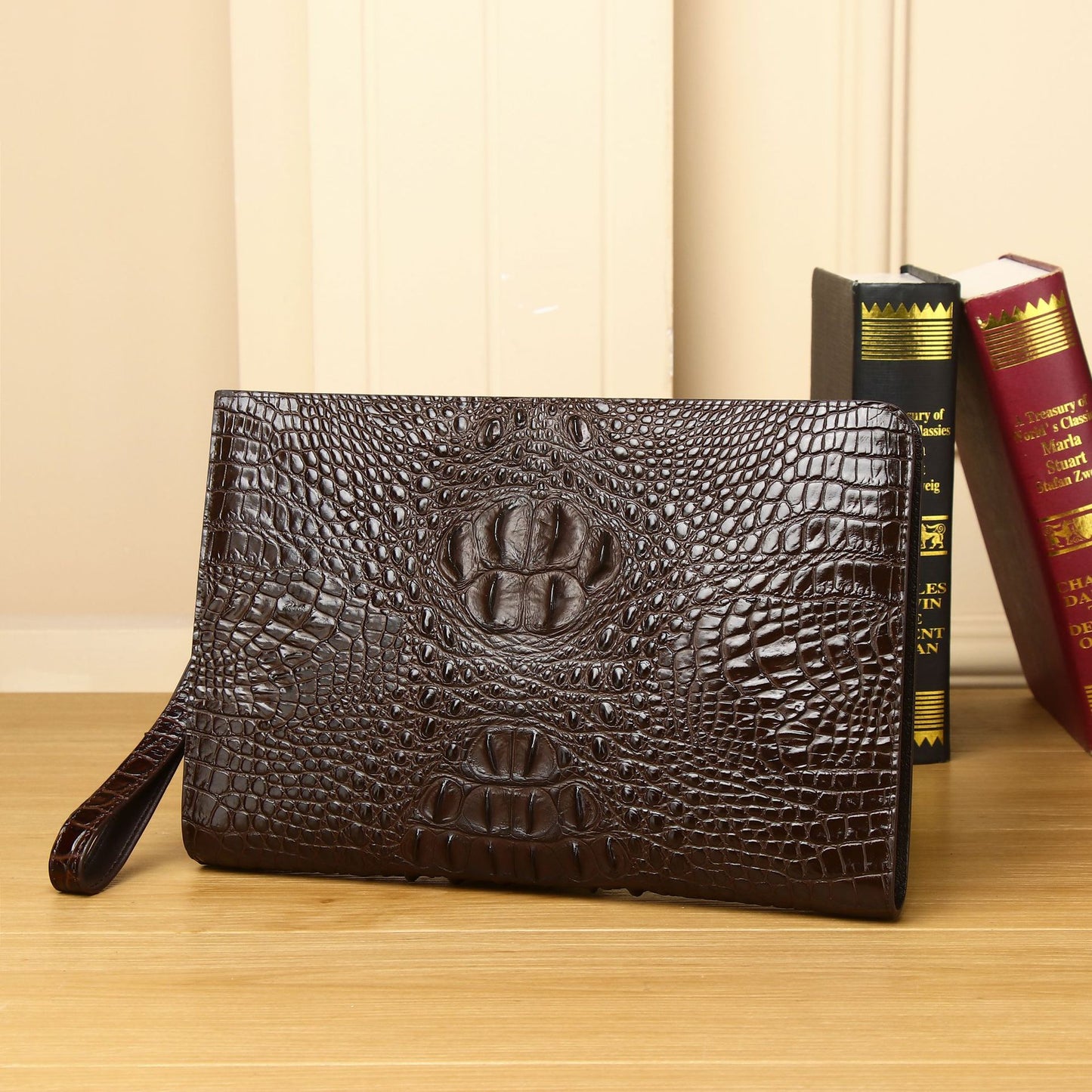 New Arrival Croc-Effect Large Clutch Bag for Men, A High-End Envelope Wallet with Casual Business Design, Perfect Document Organizer
