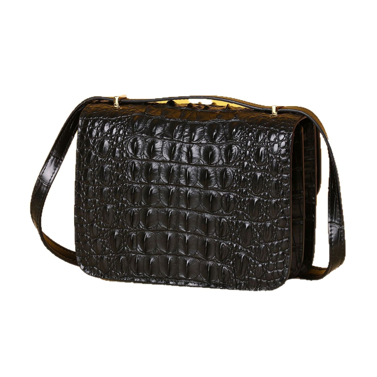 New Arrival Croc-Effect Small Square Bag for Women, A Chain Crossbody Shoulder Handbag with Trendy Croc-Pattern Design
