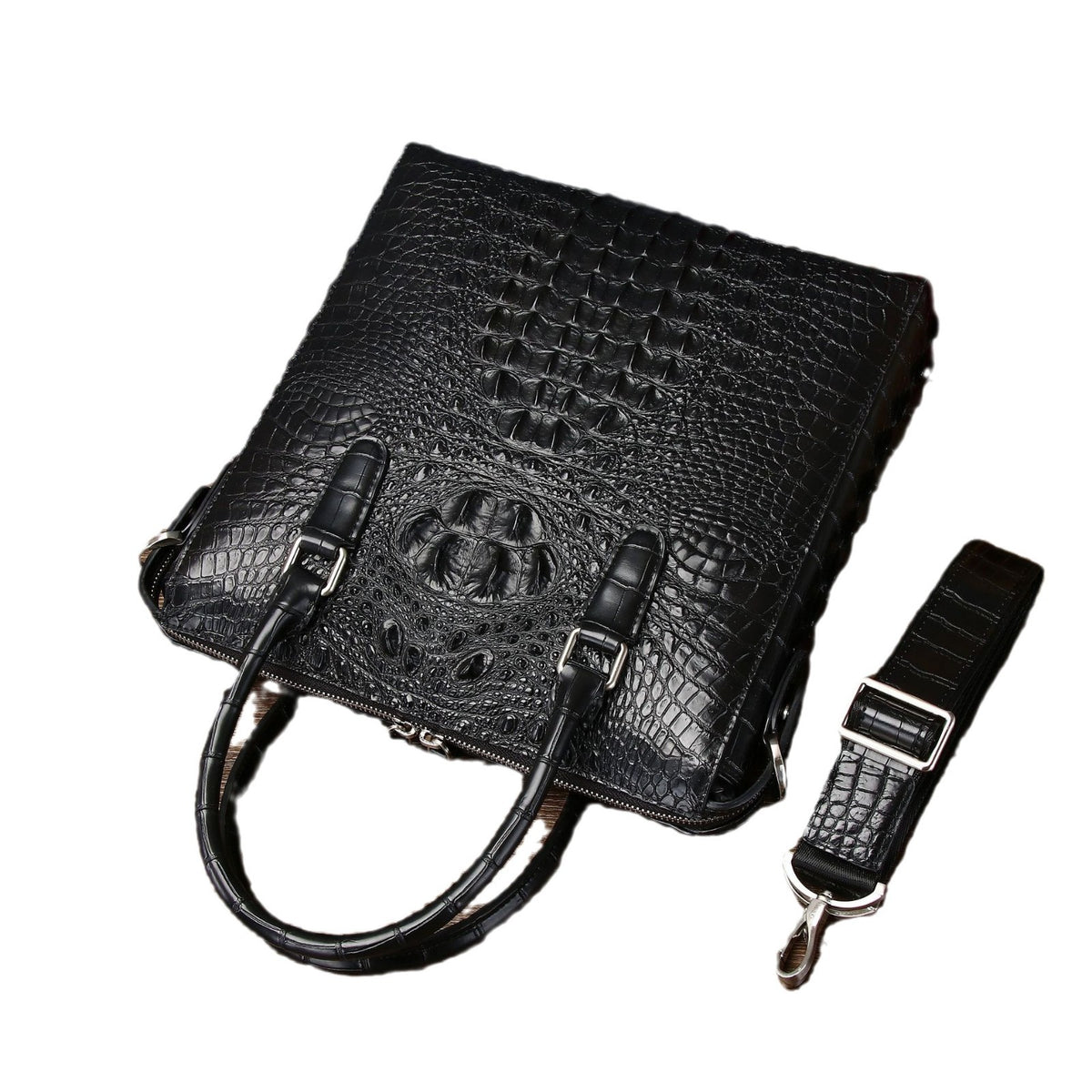 New Arrival Croc-Effect Business Briefcase for Men, A Large Capacity Document Shoulder Bag with Fashionable Design, Perfect for Work & Commute