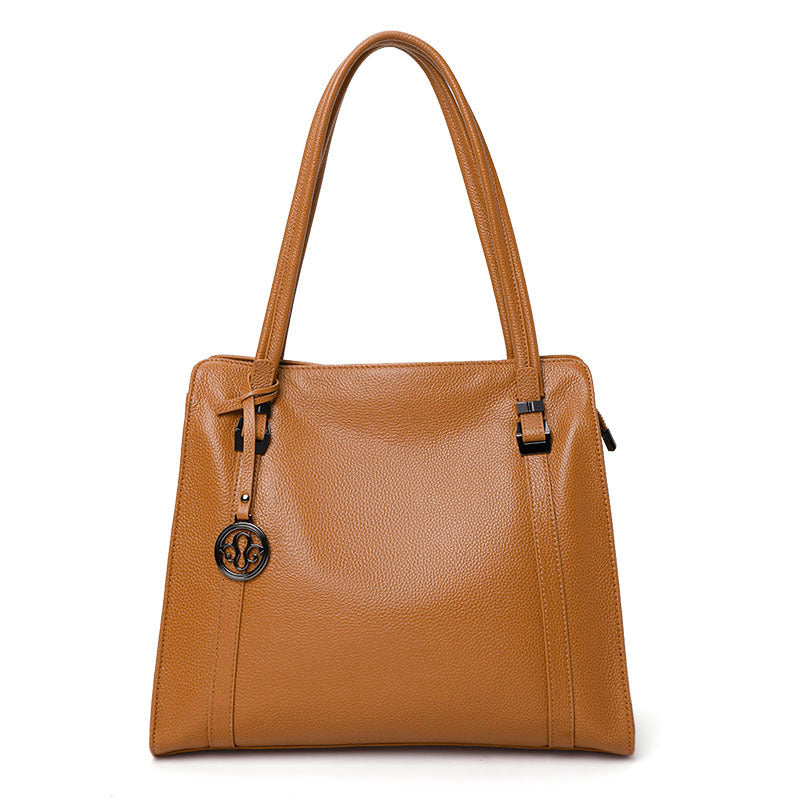 Genuine Leather Large Capacity Handbag for Women, New Fashionable Trendy Shoulder Crossbody Tote Purse, Premium Cowhide Bag for Ladies