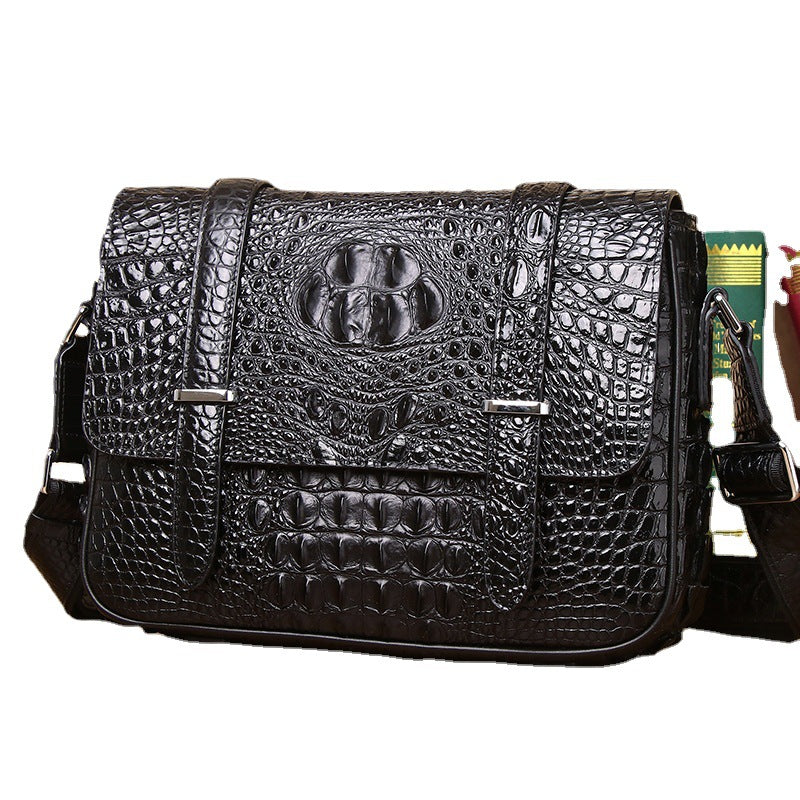 New Arrival Waterproof Silicone Croc-Effect Cambridge Satchel for Men, A Casual Business Crossbody Shoulder Bag with Durable Silicone Finish