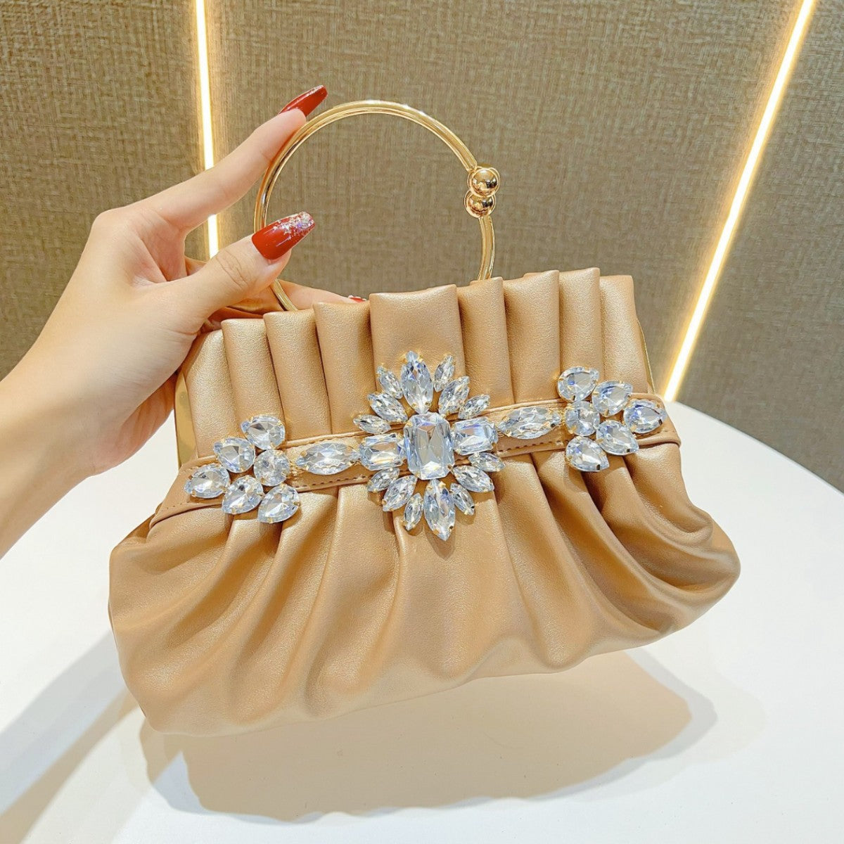 Dazzling Rhinestone-Embellished Evening Bag for Women, A Fashionable Top-Handle Crossbody Shoulder Handbag, Perfect for Birthday Wedding Banquets & Special Occasions