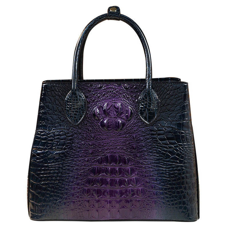 New Arrival Multi-Color Croc-Effect Business Commuter Bag for Women, A Large Capacity Top-Handle Shoulder Crossbody Handbag with Trendy Design 7917