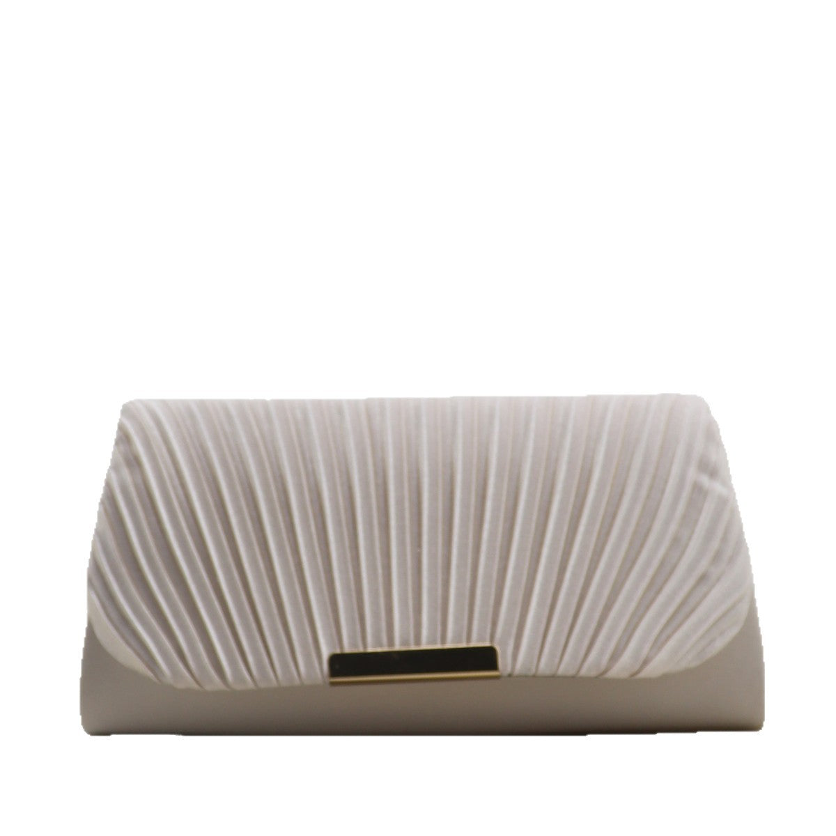 New Magnetic Snap Pleated Clutch for Women, Niche Premium Evening Party Bag, Metal Strip Patchwork Designer Handbag for Ladies