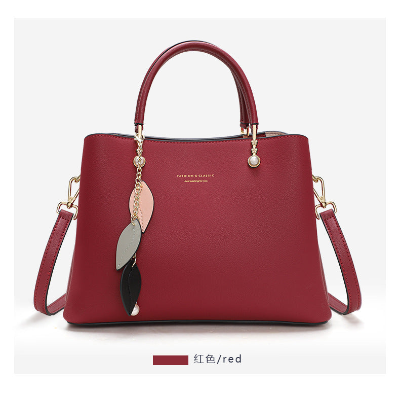 New Light Luxury Genuine Leather Mom Bag, Crossbody Shoulder Top Handle Purse, Premium Commute Handbag for Women