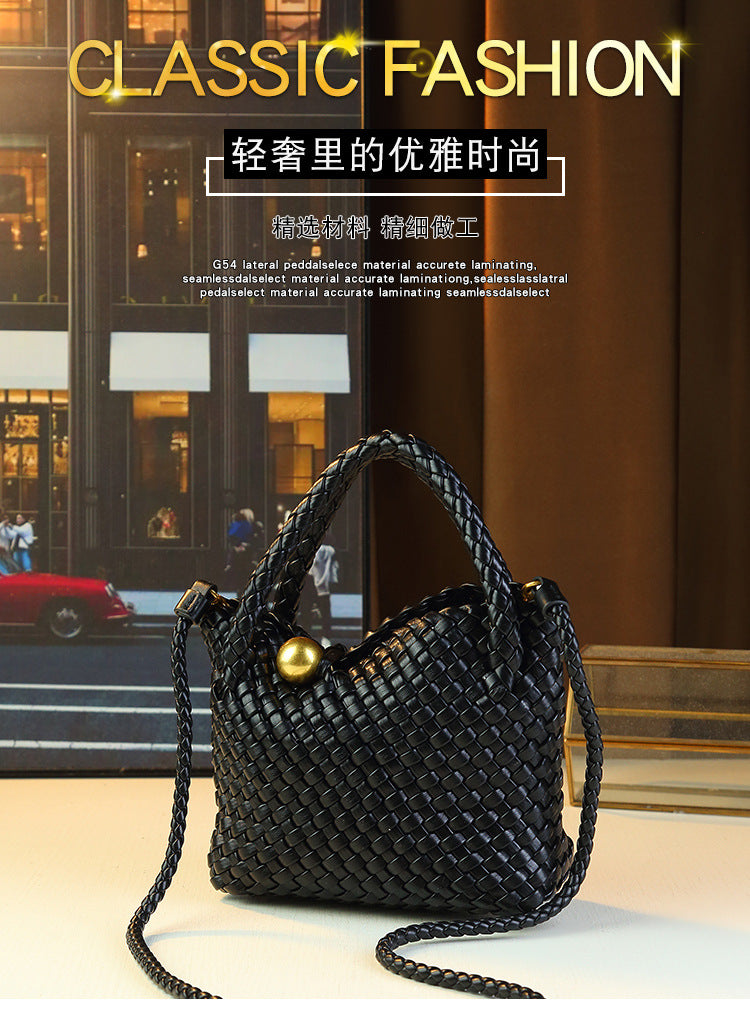 New Arrival Hand-Woven Basket Clutch for Women, A Light Luxury Top-Handle Shoulder Crossbody Bag with Premium Elegant Design, Perfect Everyday Purse