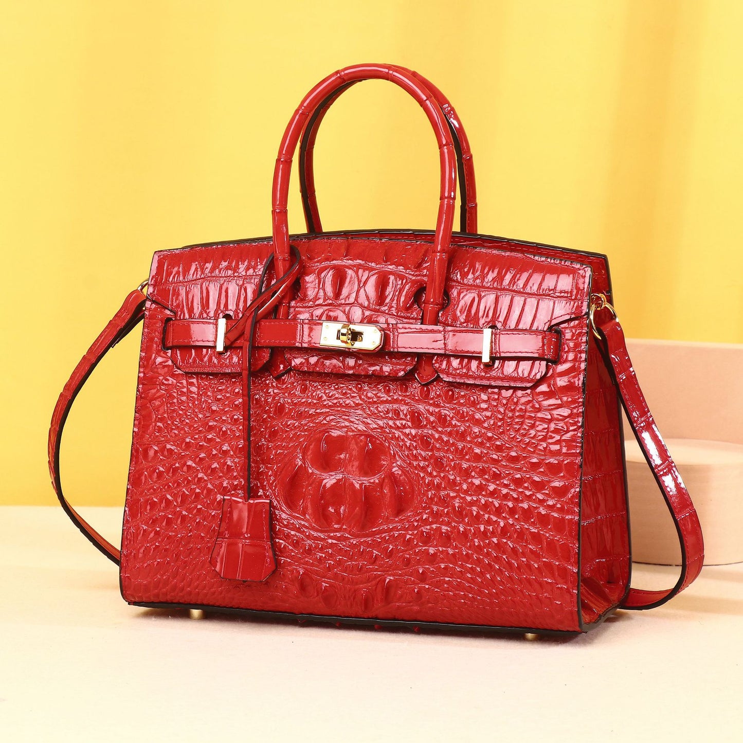 New Arrival Classic Croc-Effect Handbag for Women, A Multi-Functional Large Capacity Shoulder Crossbody Top-Handle Bag with High-End Sophisticated Design