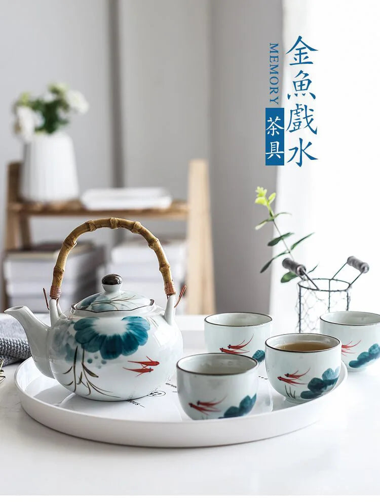 Ceramic Tea Set Japanese Style Tea Pot Gift Box Set Teapot Tea Cups Gift Tea Pot with Cup Kung Fu TeaSet Creative