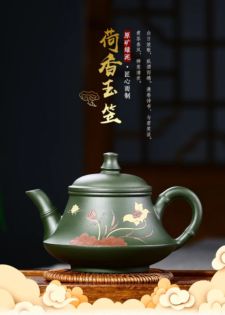 Chinese Teapot Real Handmade Green Tea Kettle Purple Clay Teapot Puer Tea Set Traditional Kung Fu Yixing Zisha Teaware