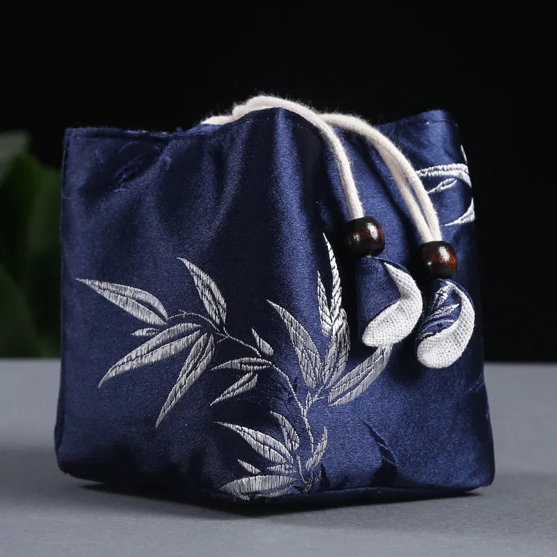 Tea Ceremony Utensils Cloth Bag Travel Tea Set Storage Bag Teacup Teapot Packing Bag Fabric Drawstring Bag Travel Tea Set Bag