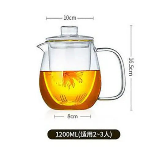 Teaware Glass Teapot for Stove, Heat Resistant, High Temperature, Explosion Proof Tea Infuser, Rose Flower Tea Set, Household