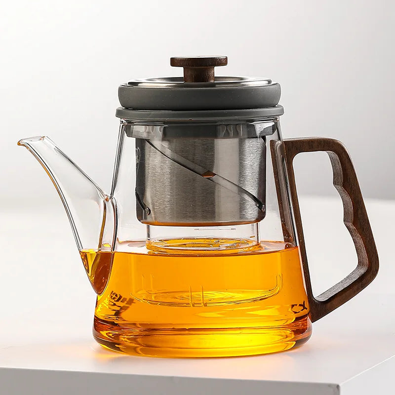 Top Pot Elegant Cup Tea Separation Lift Bubble Teapot Full Glass Office Electric Ceramic Stove Tea Maker Tea Set Infuser Teaware