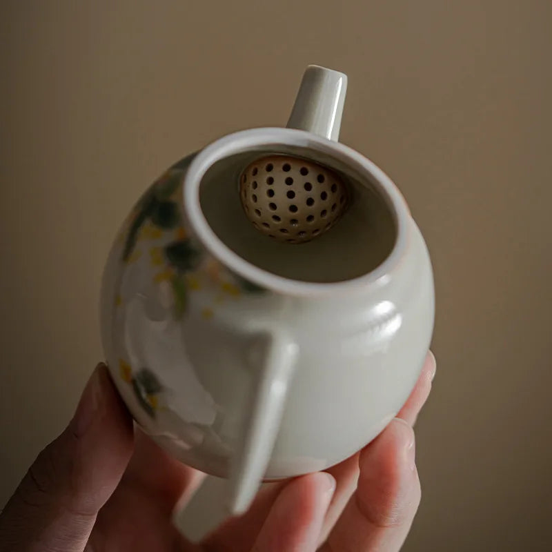 Vintage Portable Tea Set, Teapot, Ceramic, Handmade, Small Tea Pot, Personal Pot, Chinese Kung Fu Tea Table Kettle, Tea Infusers