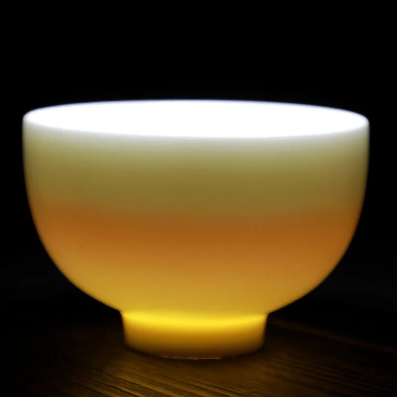 White Jade Tea Cup Tea Cup Blanc De Chine Tea Cup Manual Painting Golden Kung Fu Tea Set Household Single Tea Cup