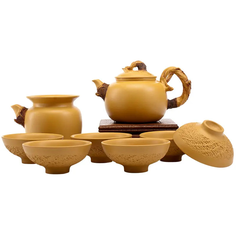 Xuandiao Yixing Famous Teapot Handmade Raw Ore Beige Clay Teapot Creative Teapot Tea Set Household