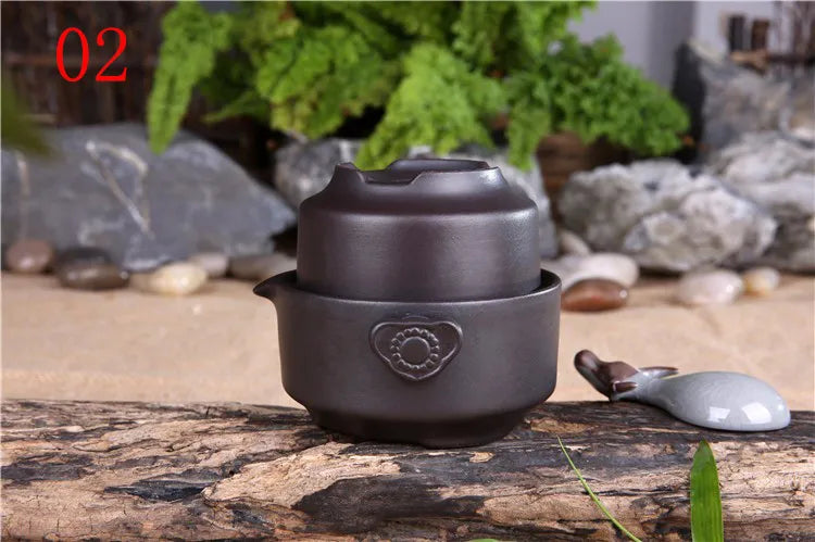 China Zisha teapot 1 teapot 1 cup Kung Fu tea set suits office travel portable tea sets Kung Fu teapot tea cups accessories 2841