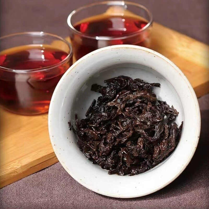 357g Yunnan Qizi Pu'er Cake Tea 2003 Menghai Aged Pu-erh Ripe Tea Old Puerh Tea