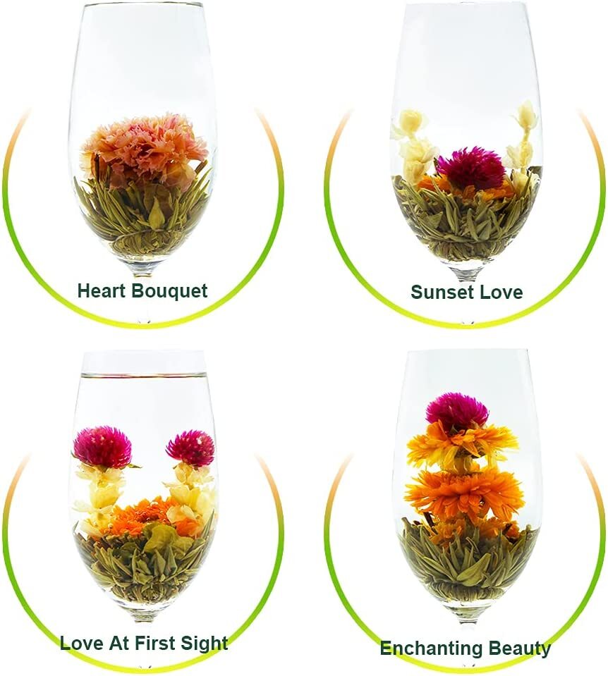 TEARELAE Blooming Tea Flowers 12pcs Individually Sealed Flowering Tea Balls