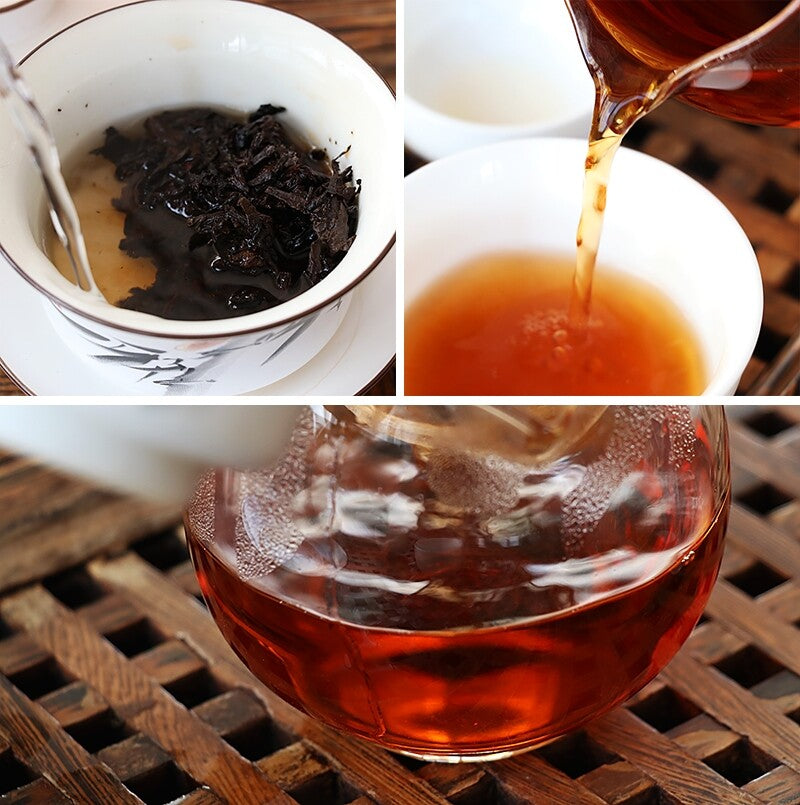 Ripe Puer Tea Cake 7590 Yunnan Qizibing Tea Aged Puer Tea Cake 357g/12.59oz