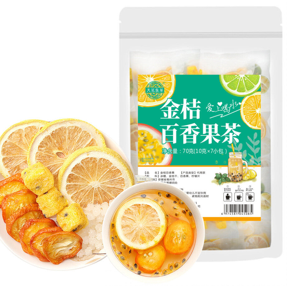2Box Chinese Dried Fruit Tea Teabags with Kumquat Passion Fruits Lemon Tea Bag